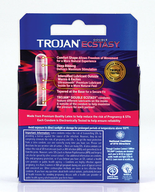 Trojan Double Ecstasy Condoms - Box of 3