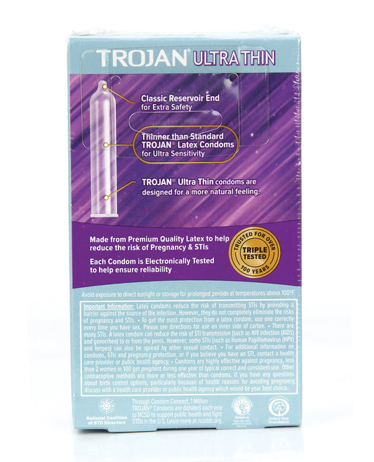 Trojan Ultra Thin Condoms - Box of 12