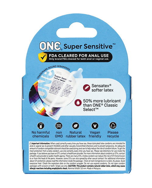 One Super Sensitive Condoms - Box of 3