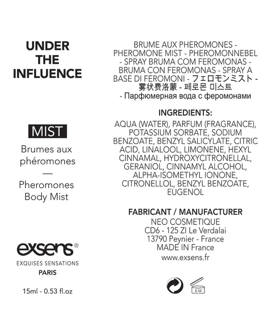 EXSENS of Paris Body Mist with Pheromones - 15 ml Under the Influence