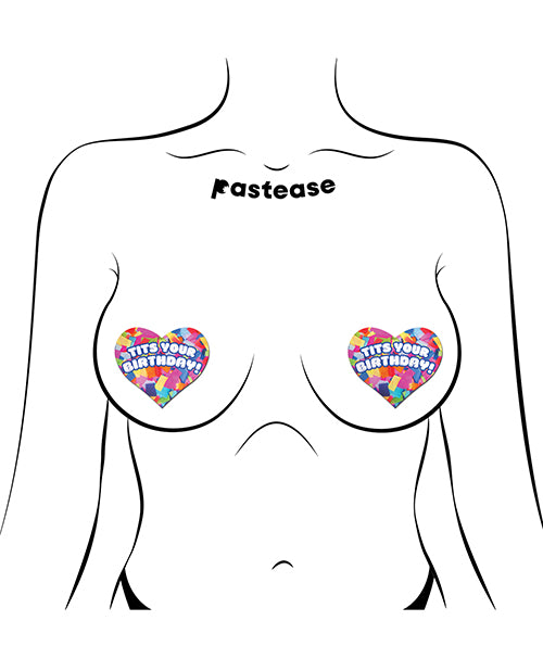 Pastease Tits Your Birthday! Heart - Multi-Color O/S