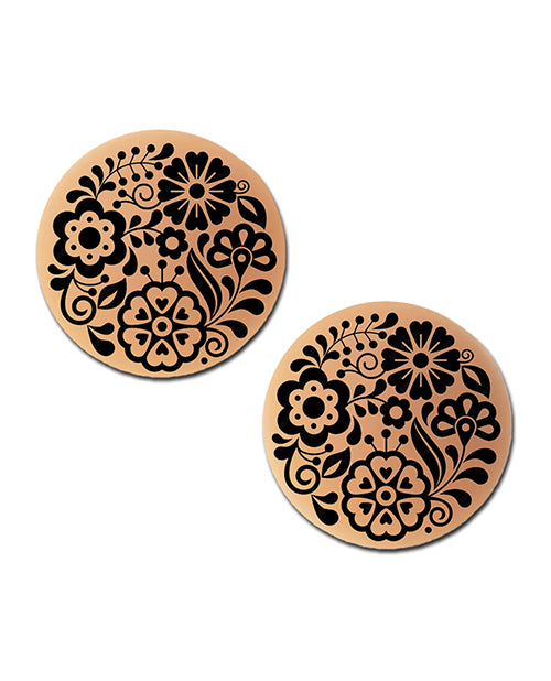 Pastease HALOS Silicone Floral Nipple Covers w/Travel Box - Bloom D+ Cup 10 or More Uses