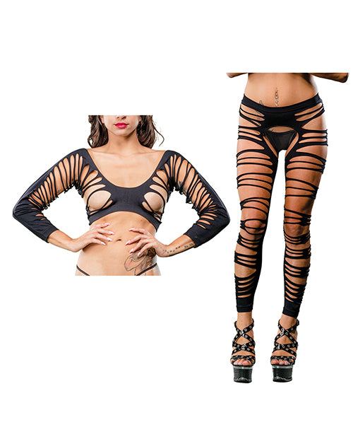 Beverly Hills Naughty Girl Beverly Hills Naughty Girl Crotchless Side Straps Leggings Black O/S - Image 7