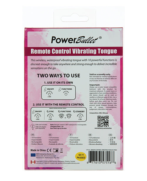 Powerbullet Remote Control Vibrating Tongue - Pink