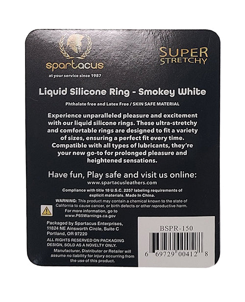 Spartacus Liquid Silicone Cock Ring - Smokey White