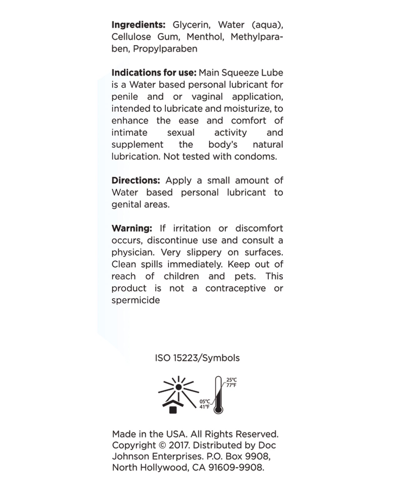 Main Squeeze Cooling/Tingling Water-Based Lubricant - 3.4 oz