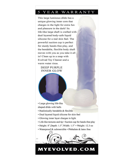 Evolved Luminous Dildo Non Vibrating - Purple