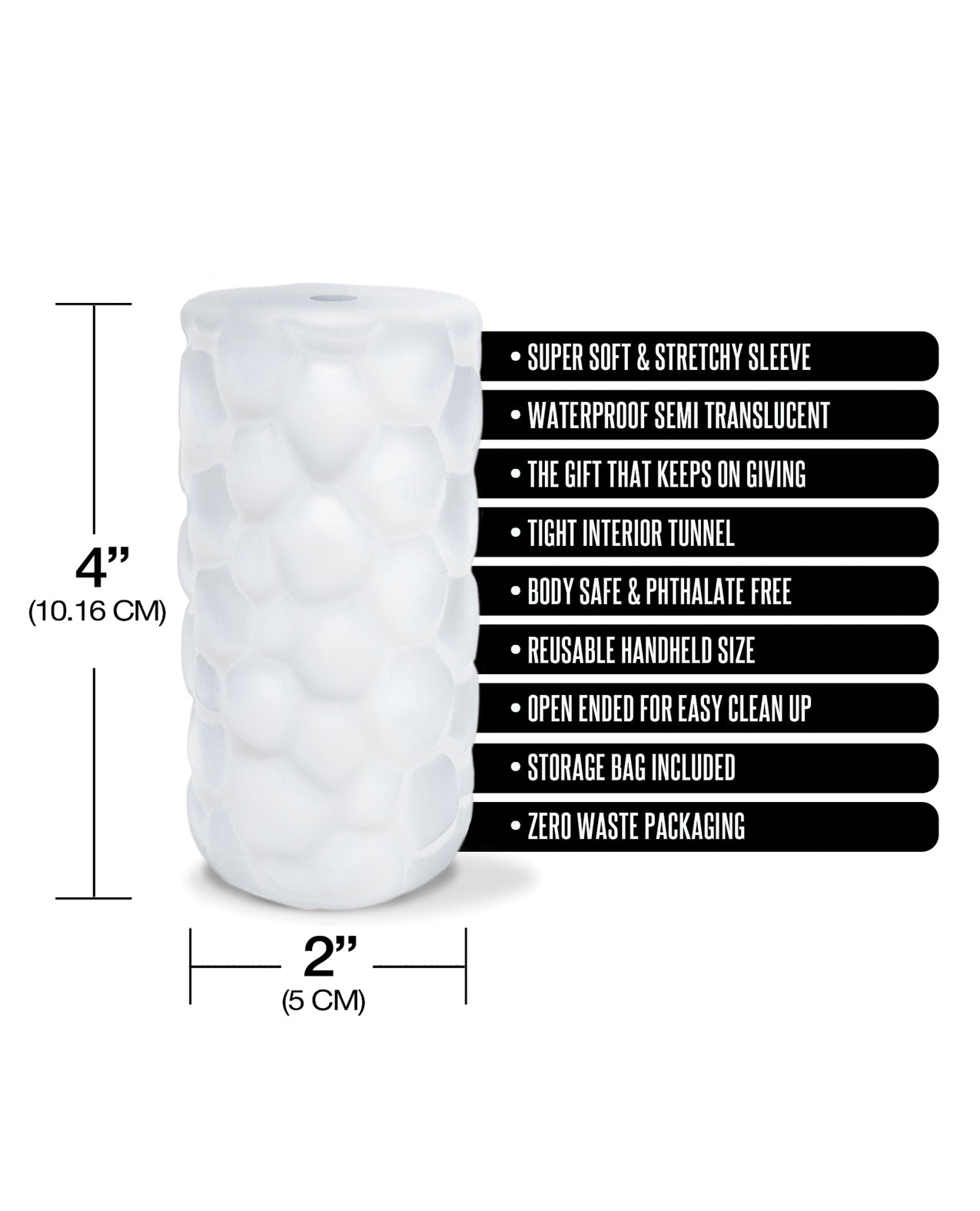 Pleasure Package Use w/Caution Tight Textured Stroker - White