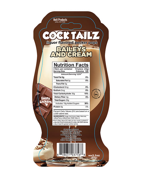 Cock Tailz Liquor Flavored Pecker Pops - Baileys & Cream Tan/White Stripe