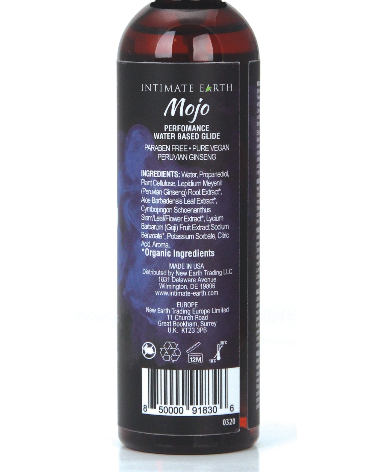 Intimate Earth Water Based Performance Glide - 4 oz Peruvian Ginseng