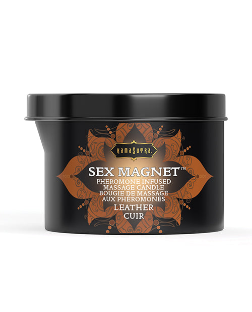 Kama Sutra Sex Magnet Candle w/Pour Spout - Leather -6 oz