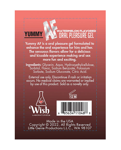 Little Genie Yummy AF Oral Pleasure Gel - 2.2 oz Watermelon - Image 2
