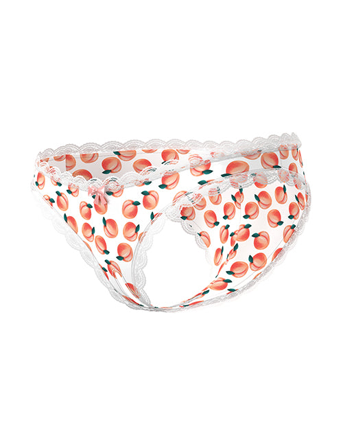 Exposed Sweet Treats Crotchless Boy Short w/Wicked Sensual Care Peach Lube - White S/M - Image 5