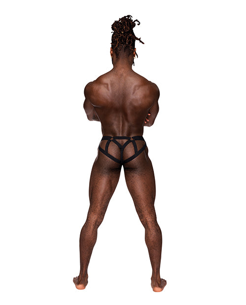 Galactic Sheer Poly Spandex Strappy Ring Jock Multi Color L/XL