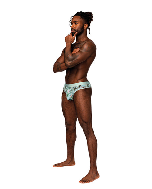 Male Power Sheer Prints Mesh Poly Spandex Thong Flamingo S/M - Image 2