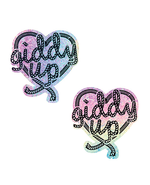 Neva Nude Neva Nude Giddy Up Heart Reflective Pasties - Rainbow O/S - Image 2