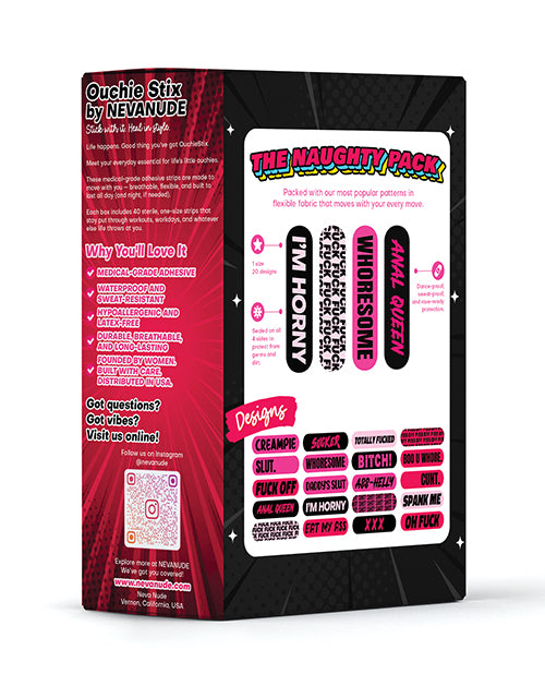 Neva Nude Naughty XXX Ouchie Stix Bandages - Pack of 40