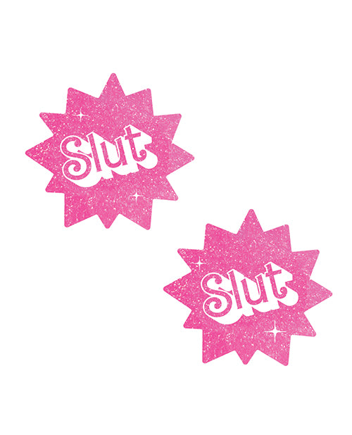 Neva Nude Glitter Slut Fun Pasties - Pink O/S