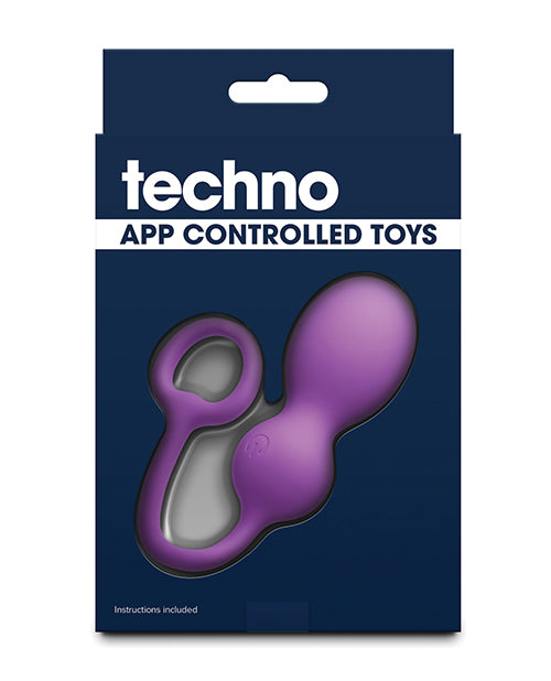Techno Bop Butt Plug w/Cock Ring - Violet