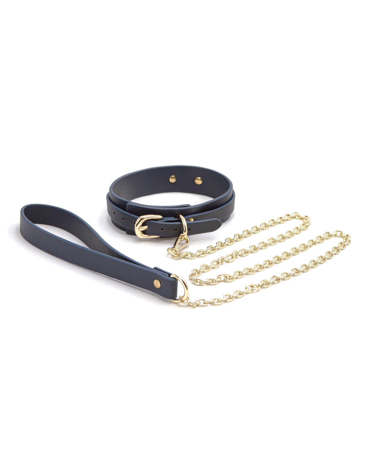 Bondage Couture Vinyl Collar and Leash - Blue