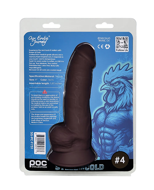 Power of Cock 8" Dildo - Dark Brown