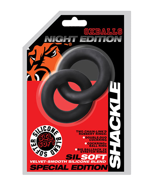 Oxballs Shackle Double Link'd Cock & Ball Rings - Special Edition Night
