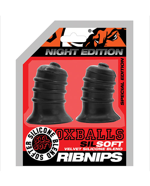 Oxballs Ribnibs Curved Springy-Ribbed Nip Suckers - Special Edition Night