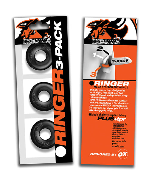 Oxballs Ringer Donut 1 - Black Pack of 3
