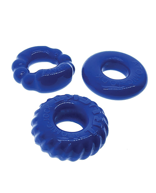 Oxballs Bonemaker 3 Pack Cockring Kit - Pool Blue