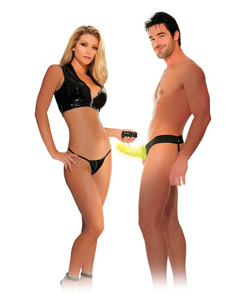 Fetish Fantasy Series for Him or Her Vibrating Hollow Strap-On - Glow in the Dark