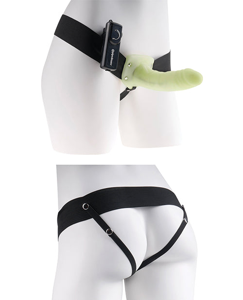 Fetish Fantasy Series for Him or Her Vibrating Hollow Strap-On - Glow in the Dark
