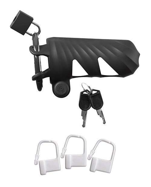 Fantasy C-Ringz Remote Controlled Vibrating Cock Blocker - Black