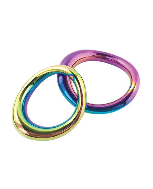Plesur Plesur 1-3/4" Metal Cock Ring - Rainbow - Image 2