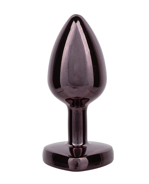 Jewel Black Diamond Heart Butt Plug - Small, Black