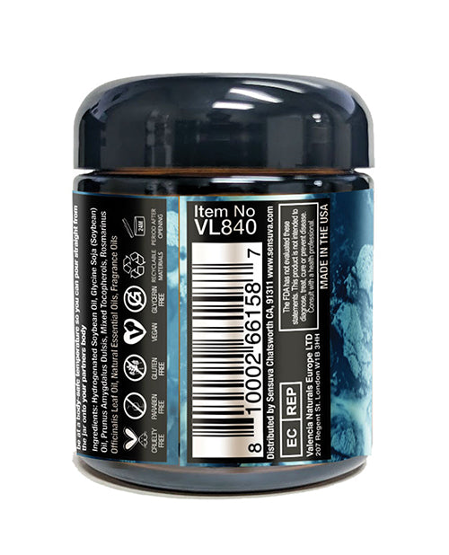 Sensuva Lit Sweet Temptation Luxury Massage Candle - 4 oz Vanilla, Sugar & Sweet Pea