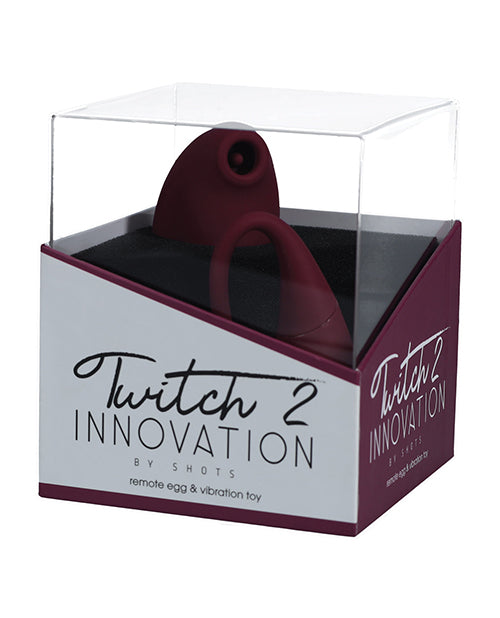 Twitch Shots Twitch 2 Vibrator w/Remote Control Vibrating Egg - Burgundy - Image 4