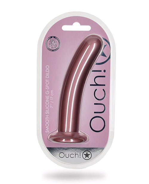 Ouch Shots Ouch 7" Smooth G-Spot Dildo - Rose Gold - Image 6