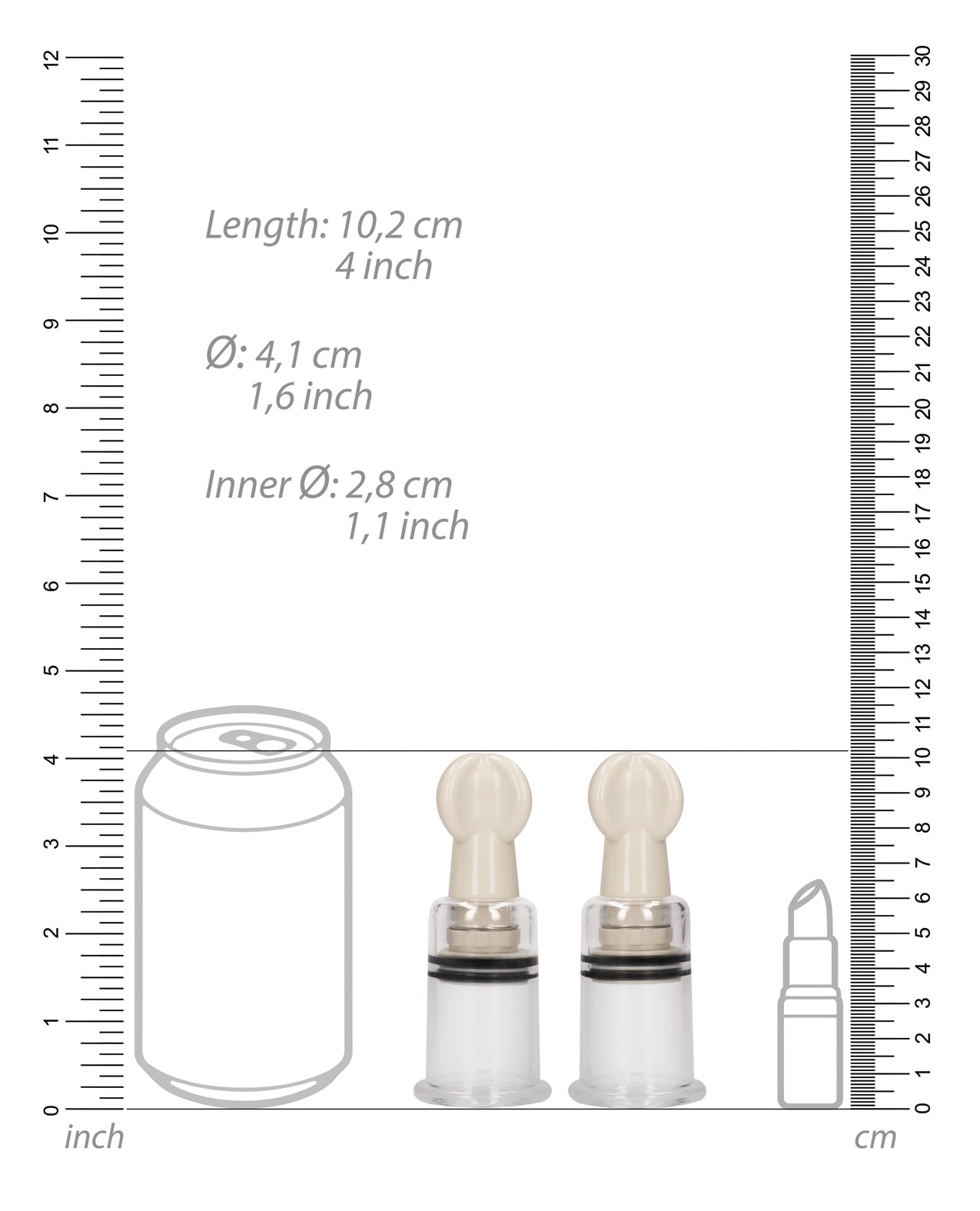 Shots Pumped Nipple Suction Set - Medium Clear