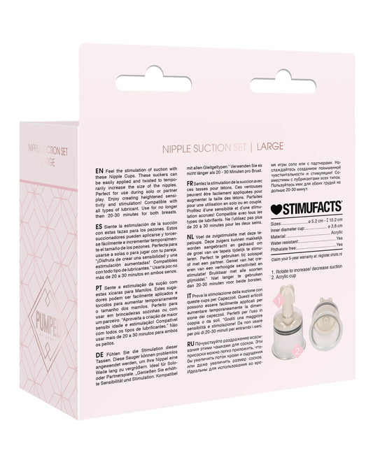 Shots Pumped Nipple Suction Set - Large Clear