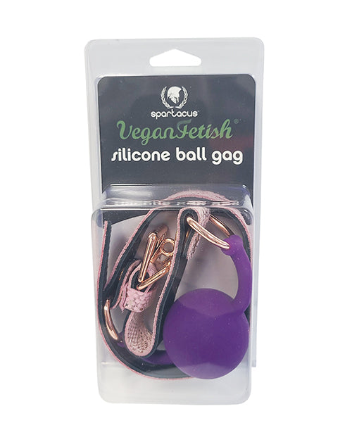 Spartacus Silicone Gag w/Leather Lining - Pink Snakeskin Micro Fiber