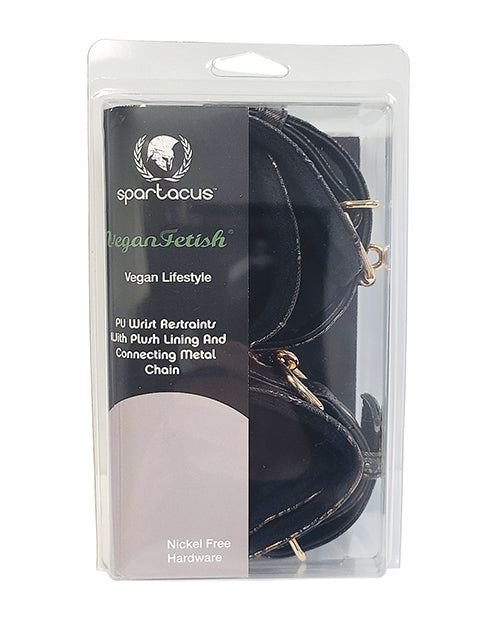 Spartacus Faux Fur Lining Wrist Restraints - Brown Floral Print