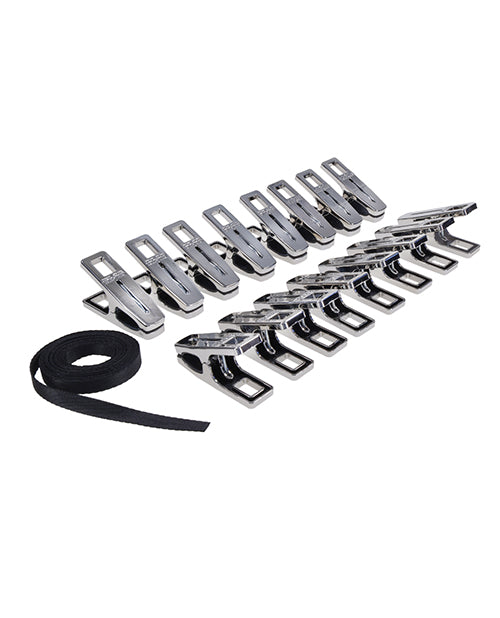 Edge Body Zipper Clothes Pins - Silver