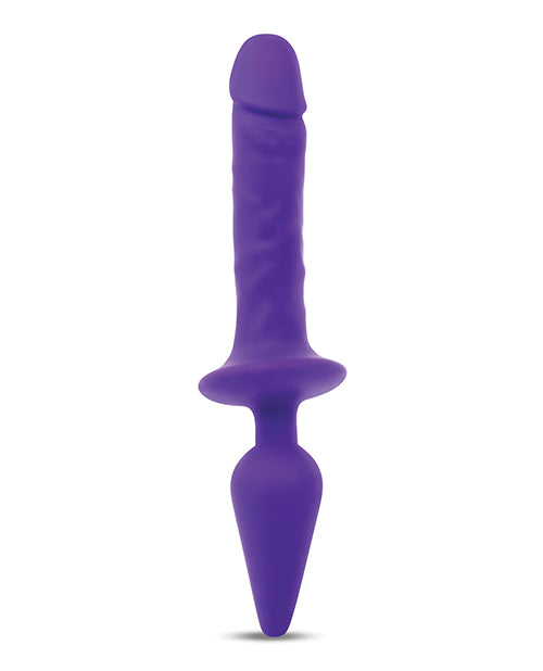 Together Double Pleasure 11" Double-Ended Dildo & Butt Plug - Purple