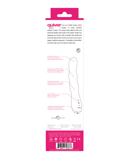 VeDO Quiver Plus Rechargeable Vibe - Foxy Pink