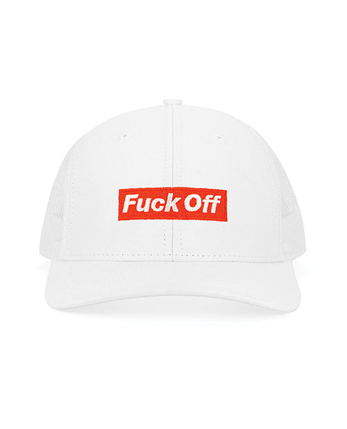 Wood Rocket Fuck Off Trucker Hat - White