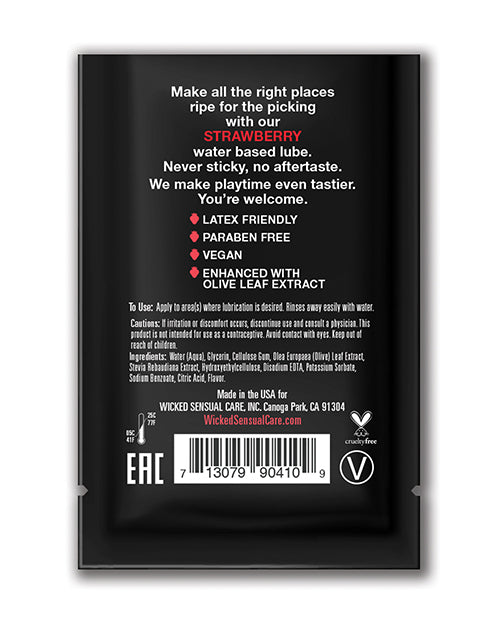 Wicked Sensual Care Waterbased Lubricant - .1 oz Strawberry