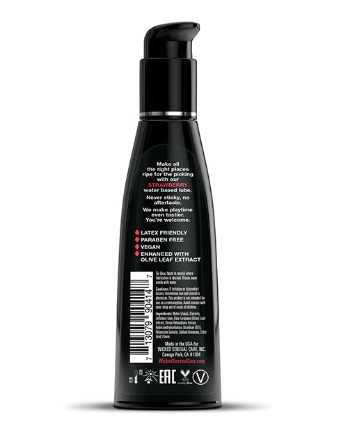 Wicked Sensual Care Aqua Water Based Lubricant - 4 oz Strawberry