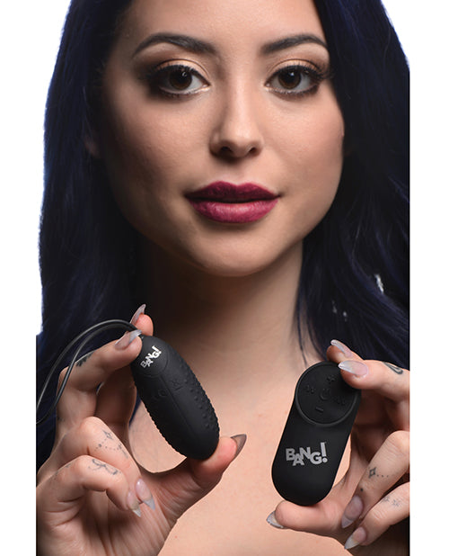 Bang! 28X Nubbed Silicone Egg w/Remote Control - Black