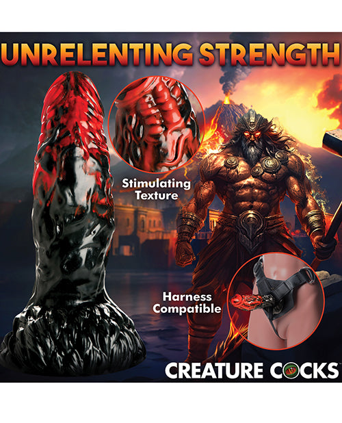 Creature Cocks Vulcan Silicone Dildo - Black/Red