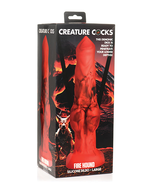 Creature Cocks Creature Cocks Fire Hound Silicone Dildo - Large Red - Image 6